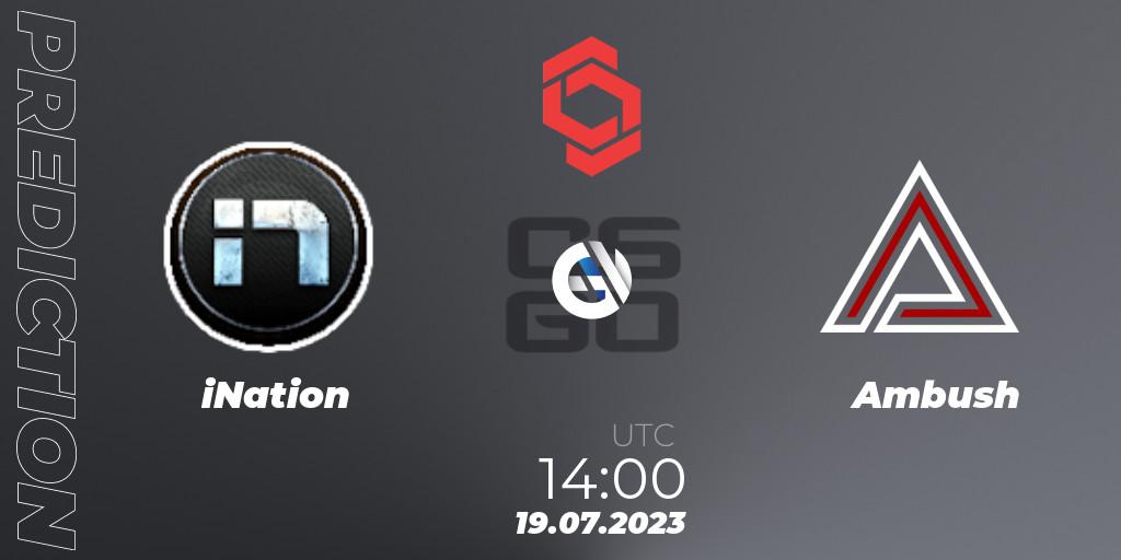 iNation - Ambush: ennuste. 19.07.2023 at 14:25, Counter-Strike (CS2), CCT Central Europe Series #7: Closed Qualifier