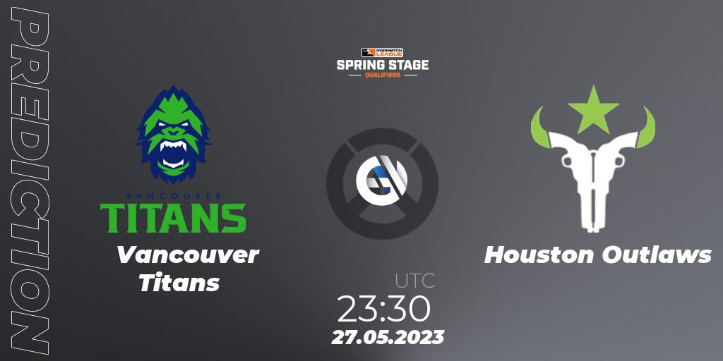 Vancouver Titans - Houston Outlaws: ennuste. 27.05.2023 at 23:45, Overwatch, OWL Stage Qualifiers Spring 2023 West