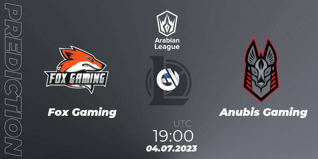 Fox Gaming - Anubis Gaming: ennuste. 04.07.2023 at 19:00, LoL, Arabian League Summer 2023 - Group Stage