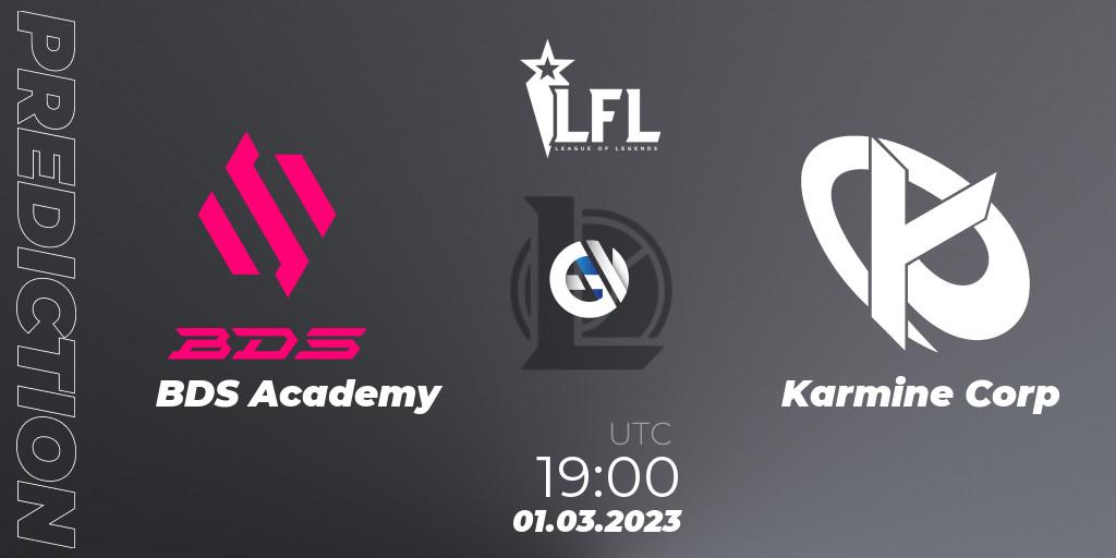 BDS Academy - Karmine Corp: ennuste. 01.03.2023 at 19:00, LoL, LFL Spring 2023 - Group Stage