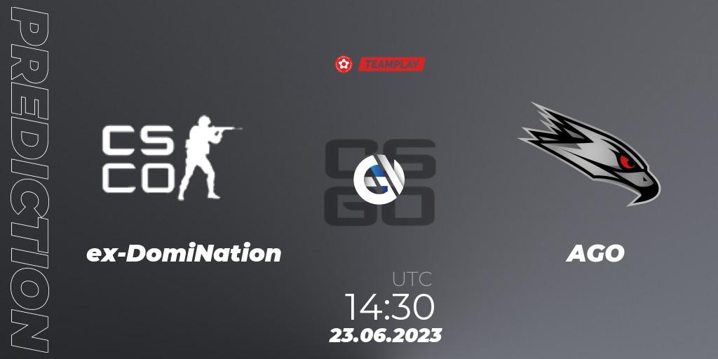 ex-DomiNation - AGO: ennuste. 23.06.2023 at 15:15, Counter-Strike (CS2), LEON x TEAMPLAY Season 1