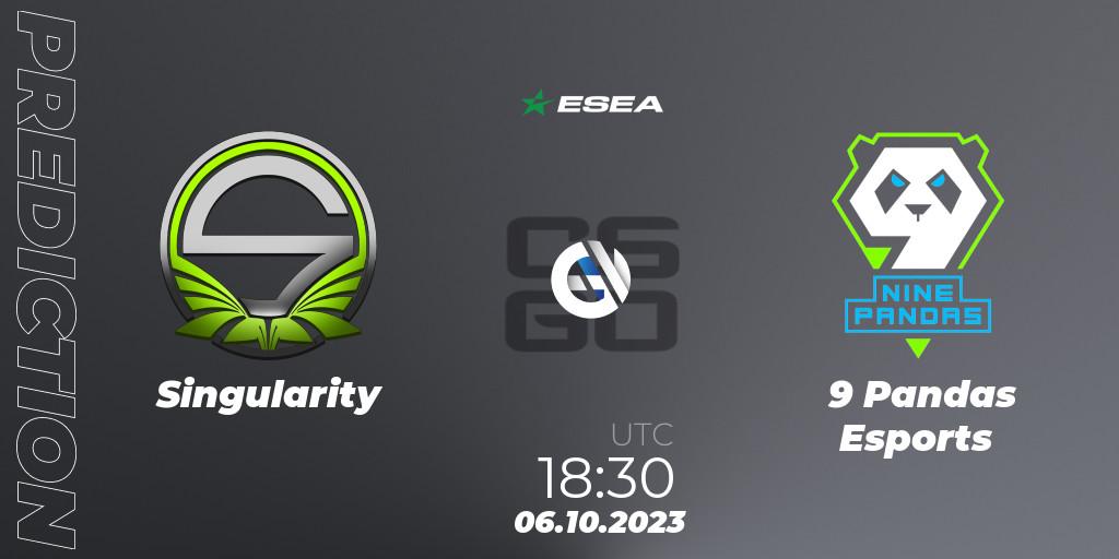 Singularity - 9 Pandas Esports: ennuste. 06.10.2023 at 15:10, Counter-Strike (CS2), ESEA Advanced Season 46 Europe