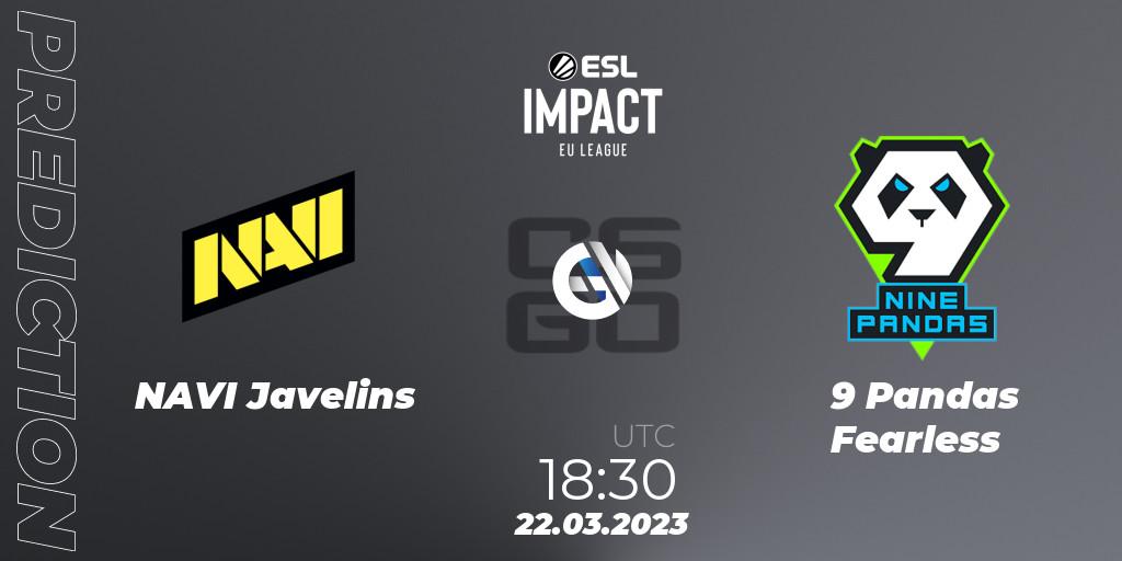 NAVI Javelins - 9 Pandas Fearless: ennuste. 22.03.23, CS2 (CS:GO), ESL Impact League Season 3: European Division