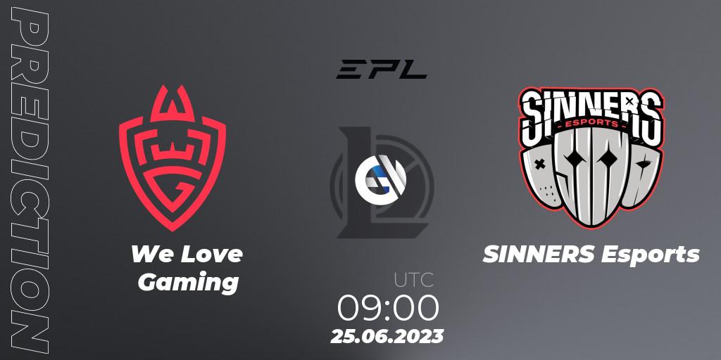 We Love Gaming - SINNERS Esports: ennuste. 25.06.2023 at 08:00, LoL, EPL Season 1