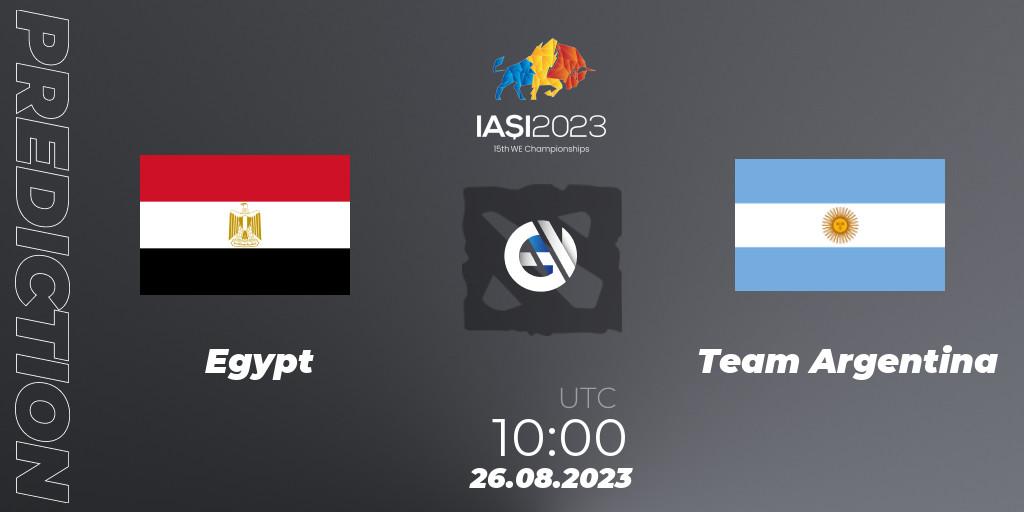 Egypt - Team Argentina: ennuste. 26.08.2023 at 16:30, Dota 2, IESF World Championship 2023