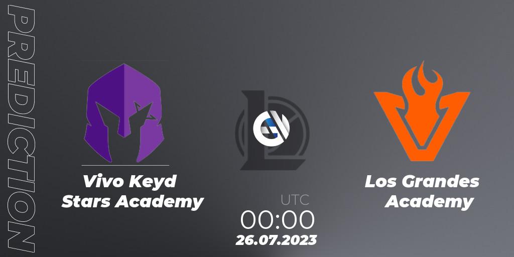 Vivo Keyd Stars Academy - Los Grandes Academy: ennuste. 26.07.23, LoL, CBLOL Academy Split 2 2023 - Group Stage