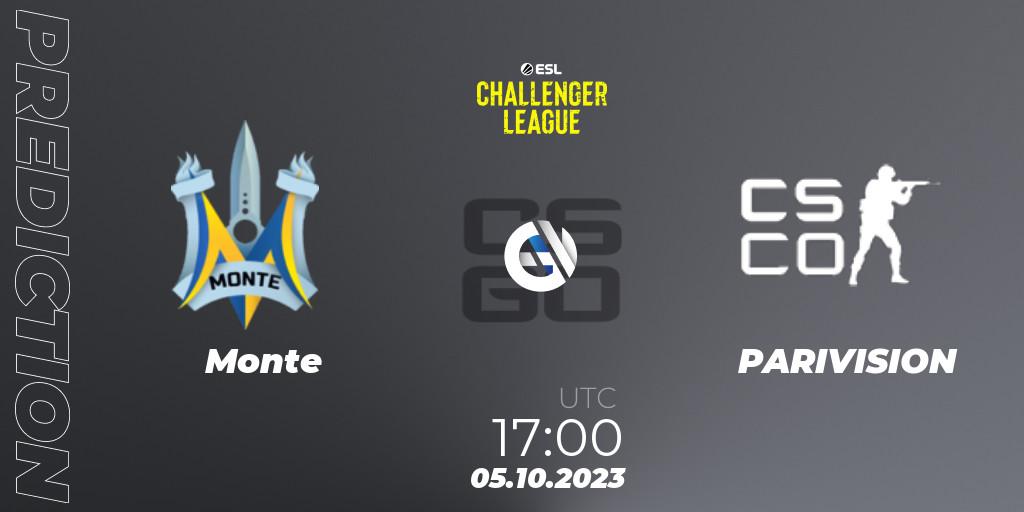 Monte - PARIVISION: ennuste. 05.10.23, CS2 (CS:GO), ESL Challenger League Season 46: Europe