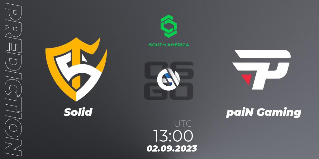 Solid - paiN Gaming: ennuste. 02.09.2023 at 13:00, Counter-Strike (CS2), CCT South America Series #10