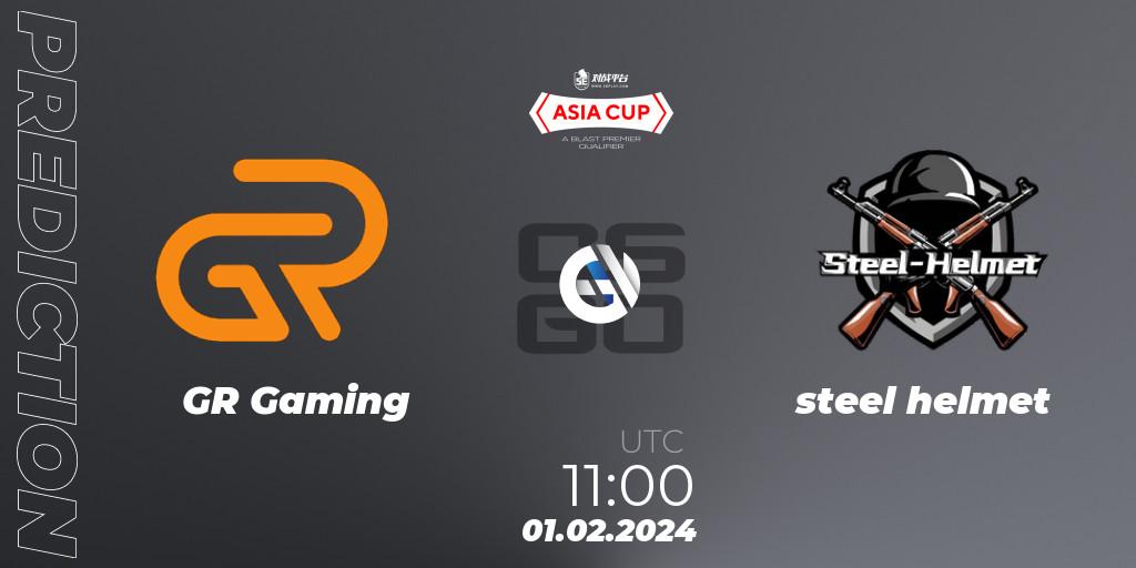 GR Gaming - steel helmet: ennuste. 01.02.2024 at 11:45, Counter-Strike (CS2), 5E Arena Asia Cup Spring 2024 - BLAST Premier Qualifier
