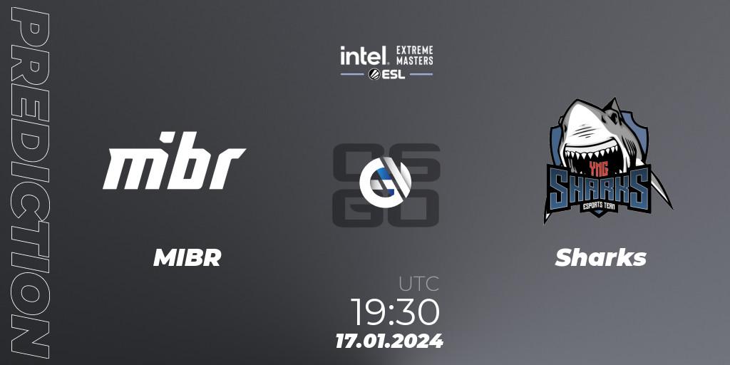 MIBR - Sharks: ennuste. 17.01.2024 at 19:30, Counter-Strike (CS2), Intel Extreme Masters China 2024: South American Closed Qualifier