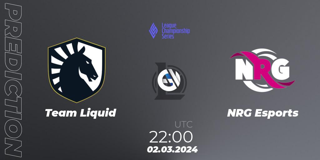Team Liquid - NRG Esports: ennuste. 02.03.24, LoL, LCS Spring 2024 - Group Stage