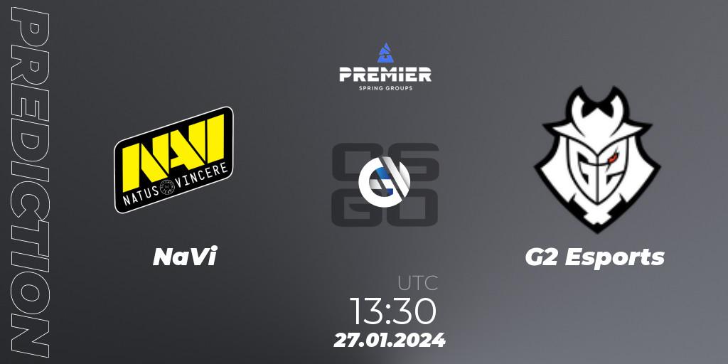 NaVi - G2 Esports: ennuste. 27.01.2024 at 14:25, Counter-Strike (CS2), BLAST Premier: Spring Groups 2024