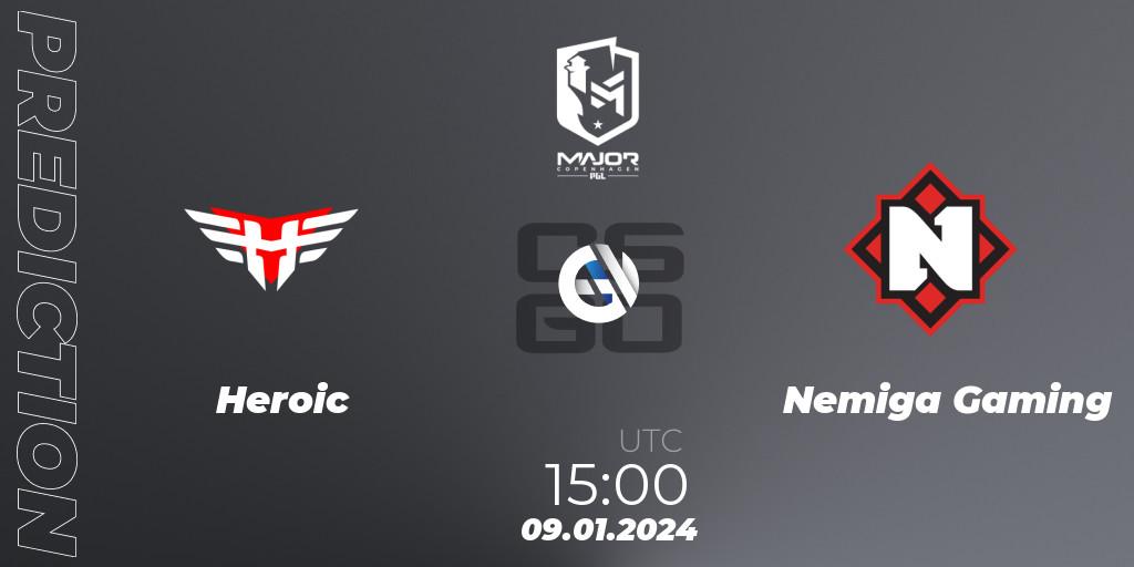 Heroic - Nemiga Gaming: ennuste. 09.01.2024 at 15:00, Counter-Strike (CS2), PGL CS2 Major Copenhagen 2024 Europe RMR Open Qualifier 1