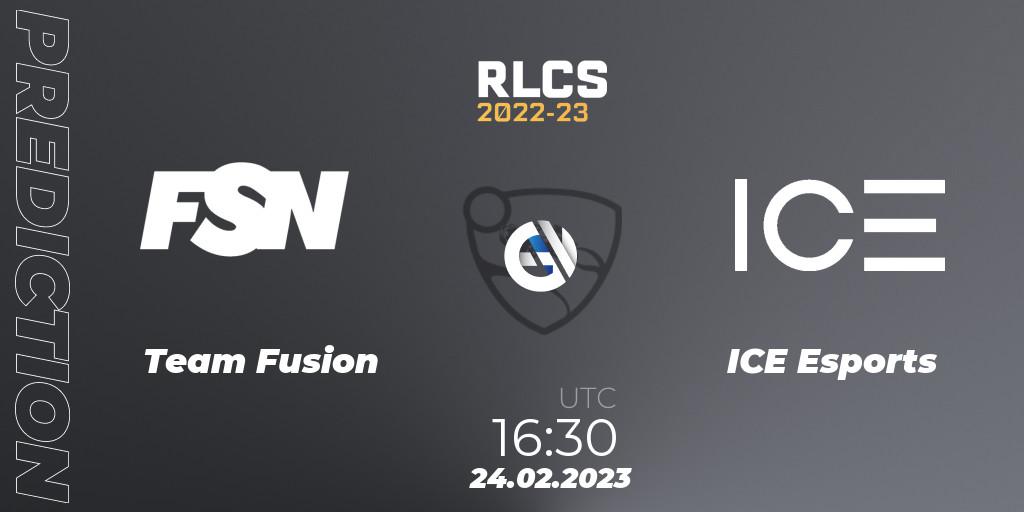 Team Fusion - ICE Esports: ennuste. 24.02.23, Rocket League, RLCS 2022-23 - Winter: Sub-Saharan Africa Regional 3 - Winter Invitational