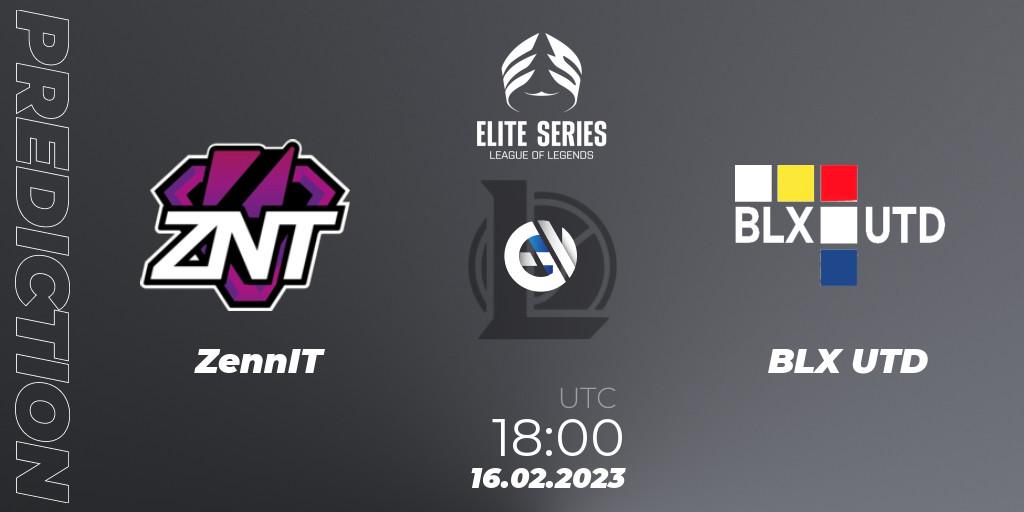 ZennIT - BLX UTD: ennuste. 16.02.2023 at 18:00, LoL, Elite Series Spring 2023 - Group Stage