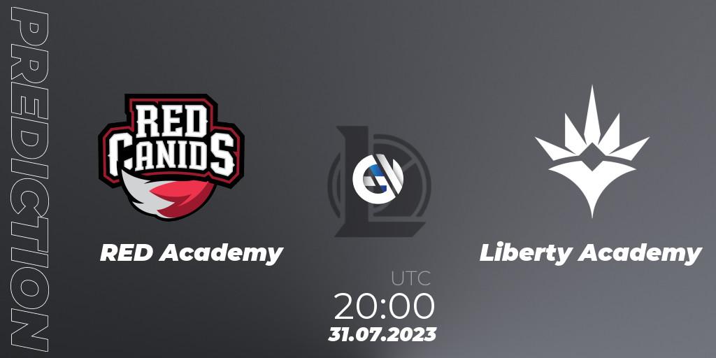 RED Academy - Liberty Academy: ennuste. 31.07.2023 at 20:00, LoL, CBLOL Academy Split 2 2023 - Group Stage