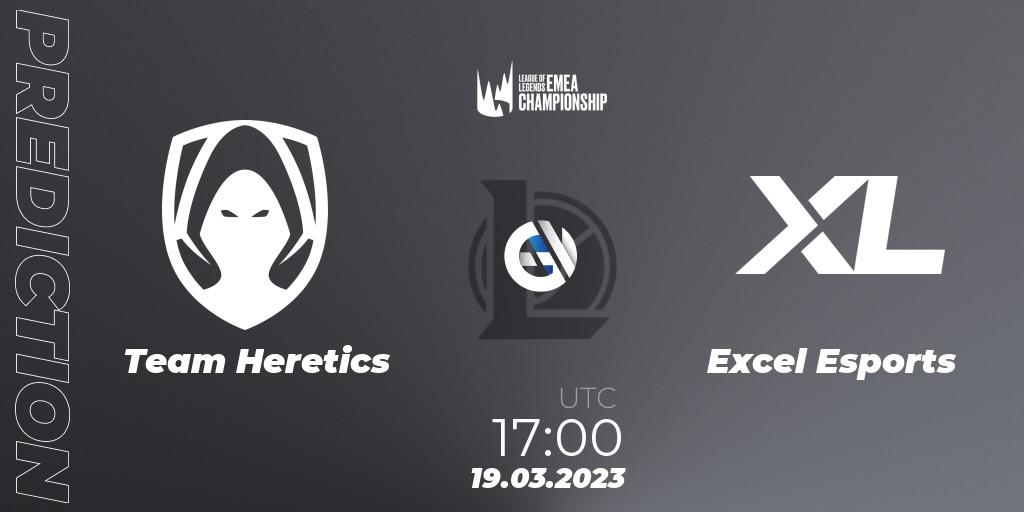 Team Heretics - Excel Esports: ennuste. 18.03.2023 at 18:00, LoL, LEC Spring 2023 - Regular Season