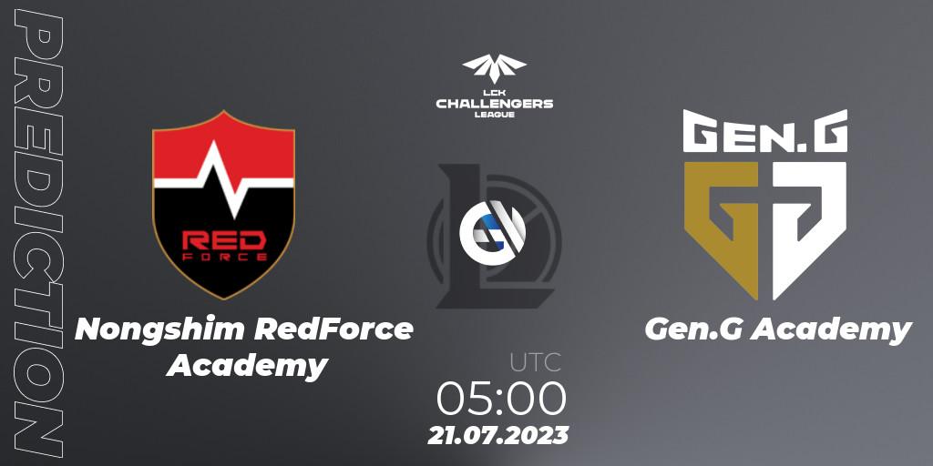 Nongshim RedForce Academy - Gen.G Academy: ennuste. 21.07.23, LoL, LCK Challengers League 2023 Summer - Group Stage