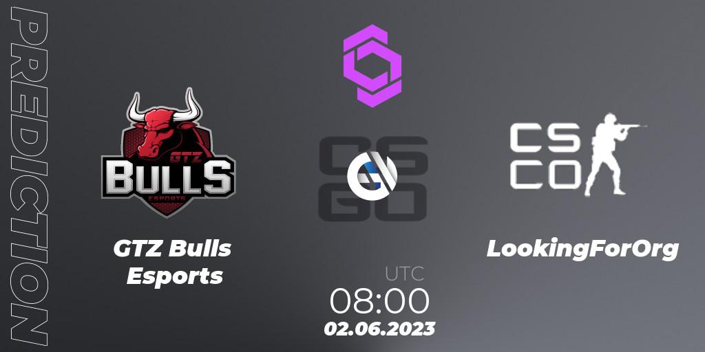 GTZ Bulls Esports - LookingForOrg: ennuste. 02.06.2023 at 08:00, Counter-Strike (CS2), CCT West Europe Series 4