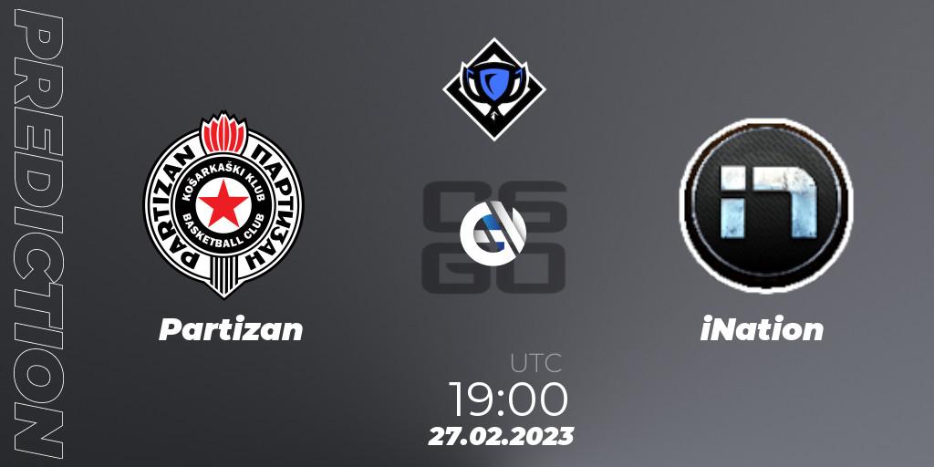 Partizan - iNation: ennuste. 27.02.2023 at 19:00, Counter-Strike (CS2), RES Season 4