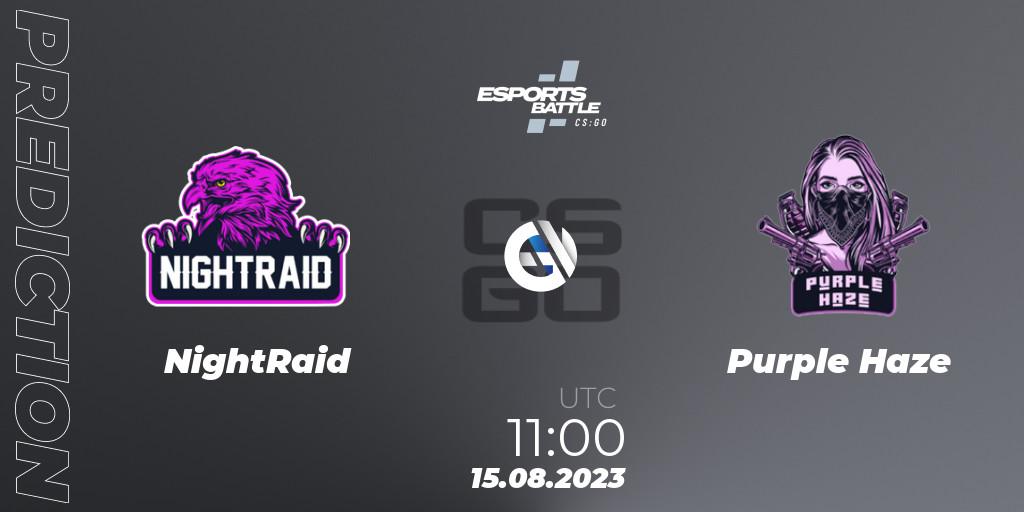 NightRaid - Purple Haze: ennuste. 15.08.2023 at 11:00, Counter-Strike (CS2), ESportsBattle Season 27