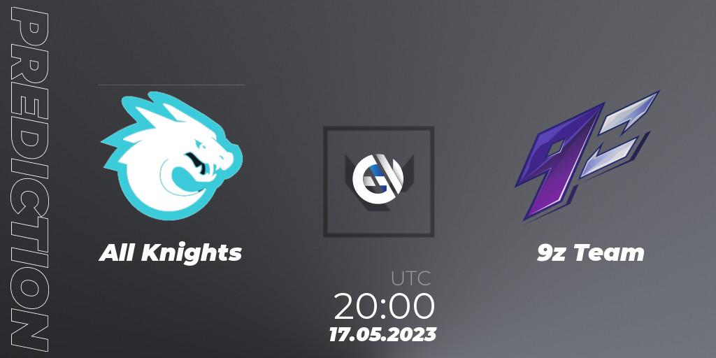 All Knights - 9z Team: ennuste. 17.05.2023 at 20:00, VALORANT, VALORANT Challengers 2023: LAS Split 2 - Regular Season