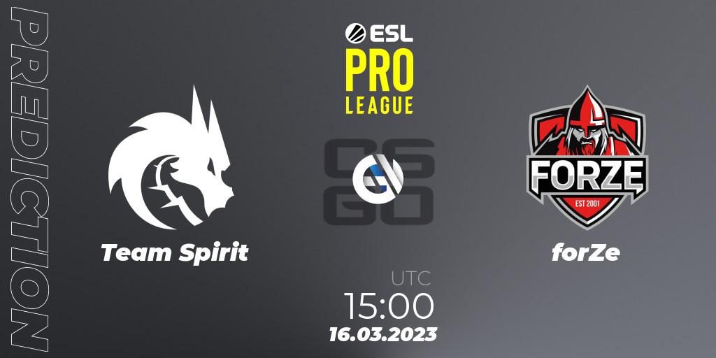 Team Spirit - forZe: ennuste. 16.03.23, CS2 (CS:GO), ESL Pro League Season 17