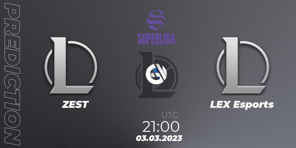 ZEST - LEX Esports: ennuste. 03.03.2023 at 21:00, LoL, LVP Superliga 2nd Division Spring 2023 - Group Stage