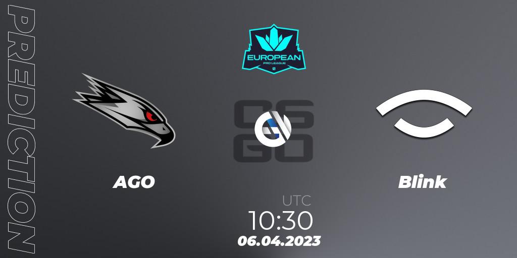 AGO - Blink: ennuste. 06.04.2023 at 10:30, Counter-Strike (CS2), European Pro League Season 7