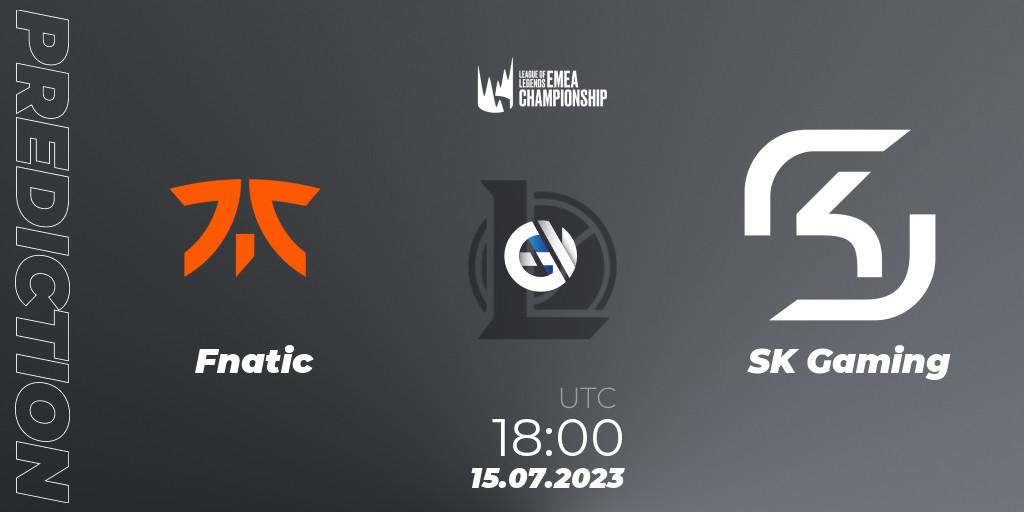 Fnatic - SK Gaming: ennuste. 15.07.23, LoL, LEC Summer 2023 - Group Stage