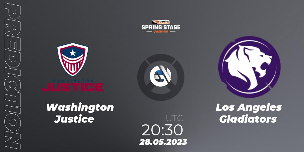 Washington Justice - Los Angeles Gladiators: ennuste. 28.05.2023 at 20:30, Overwatch, OWL Stage Qualifiers Spring 2023 West