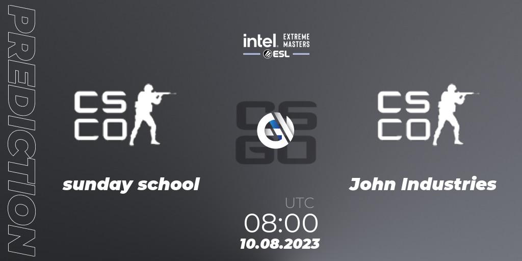 sunday school - John Industries: ennuste. 10.08.2023 at 08:00, Counter-Strike (CS2), IEM Sydney 2023 Oceania Open Qualifier 1