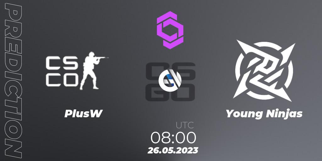 PlusW - Young Ninjas: ennuste. 26.05.2023 at 08:00, Counter-Strike (CS2), CCT West Europe Series 4 Closed Qualifier