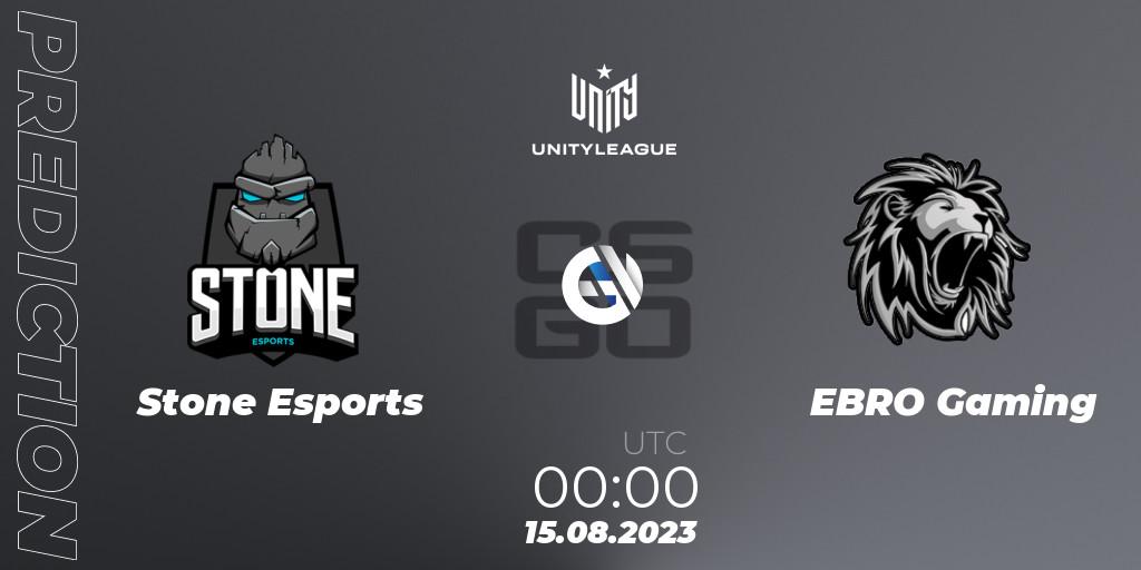 Stone Esports - EBRO Gaming: ennuste. 15.08.2023 at 00:00, Counter-Strike (CS2), LVP Unity League Argentina 2023