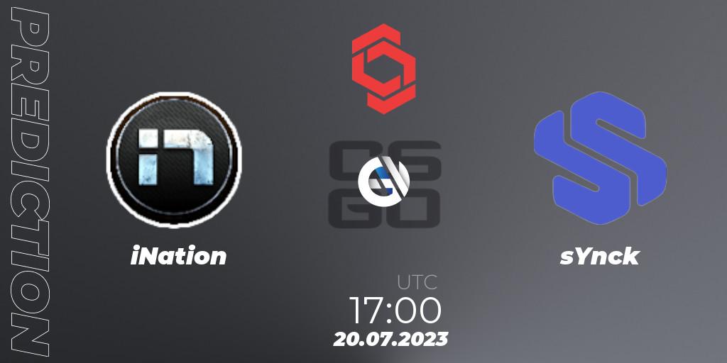 iNation - sYnck: ennuste. 20.07.2023 at 17:45, Counter-Strike (CS2), CCT Central Europe Series #7: Closed Qualifier