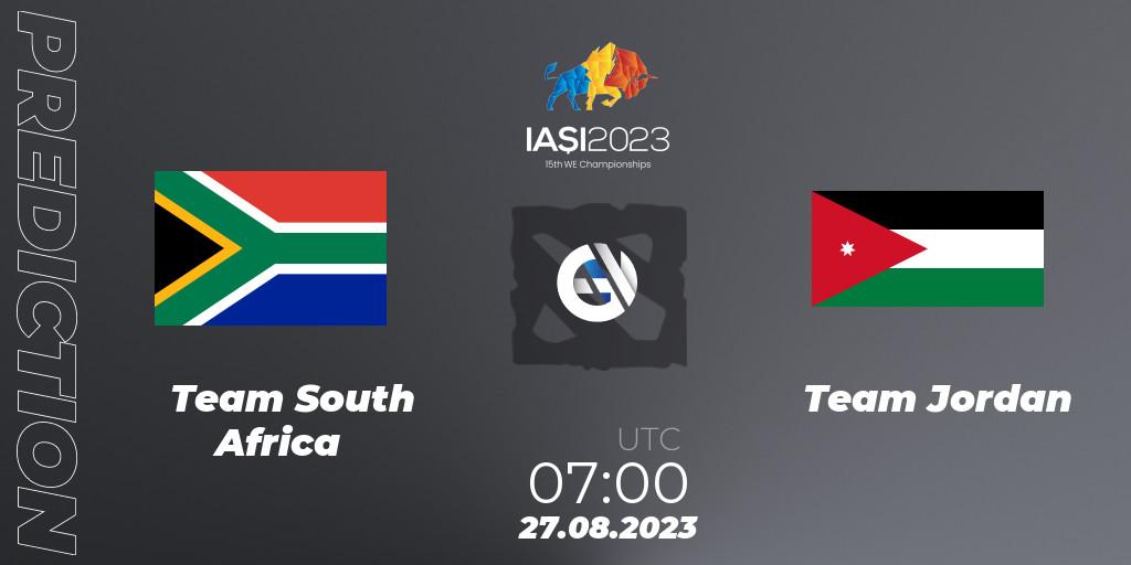 Team South Africa - Team Jordan: ennuste. 27.08.2023 at 11:00, Dota 2, IESF World Championship 2023