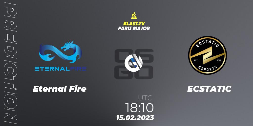 Eternal Fire - ECSTATIC: ennuste. 15.02.2023 at 18:30, Counter-Strike (CS2), BLAST.tv Paris Major 2023 Europe RMR Open Qualifier 2