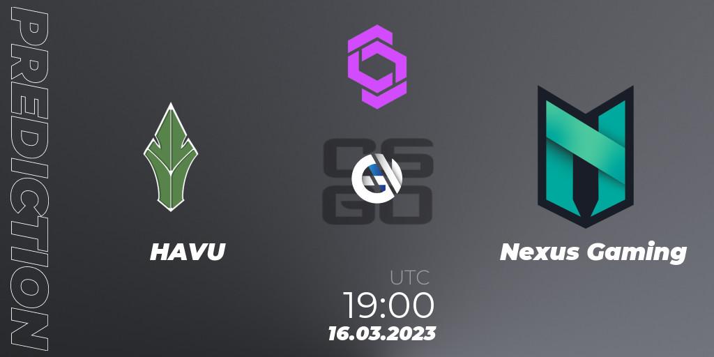 HAVU - Nexus Gaming: ennuste. 16.03.2023 at 19:50, Counter-Strike (CS2), CCT West Europe Series #2