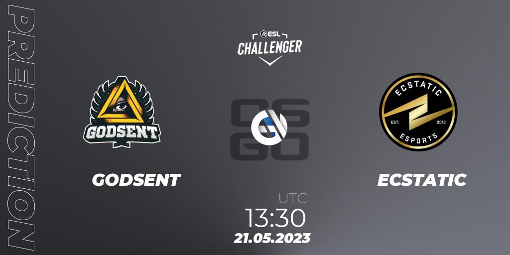 GODSENT - ECSTATIC: ennuste. 21.05.23, CS2 (CS:GO), ESL Challenger Katowice 2023: European Qualifier