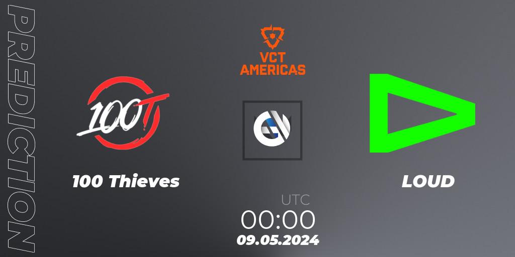 100 Thieves - LOUD: ennuste. 09.05.2024 at 00:00, VALORANT, VCT 2024: Americas League - Stage 1