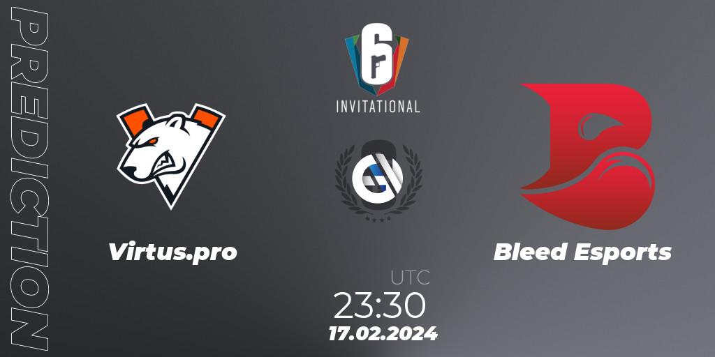 Virtus.pro - Bleed Esports: ennuste. 17.02.2024 at 23:30, Rainbow Six, Six Invitational 2024 - Group Stage
