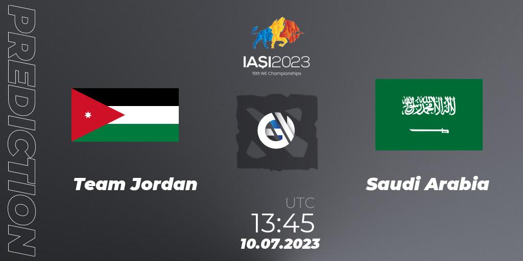 Team Jordan - Saudi Arabia: ennuste. 10.07.2023 at 14:45, Dota 2, Gamers8 IESF Asian Championship 2023