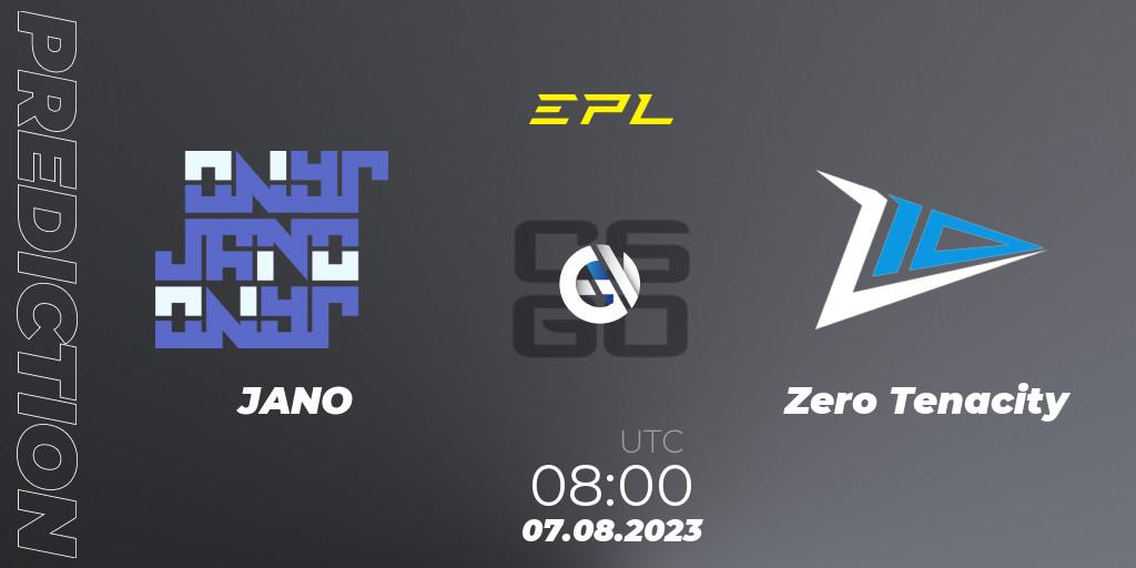 JANO - Zero Tenacity: ennuste. 07.08.2023 at 08:00, Counter-Strike (CS2), European Pro League Season 10: Division 2