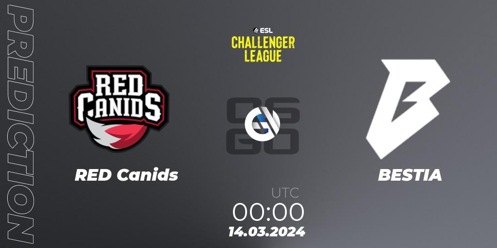 RED Canids - BESTIA: ennuste. 25.04.24, CS2 (CS:GO), ESL Challenger League Season 47: South America