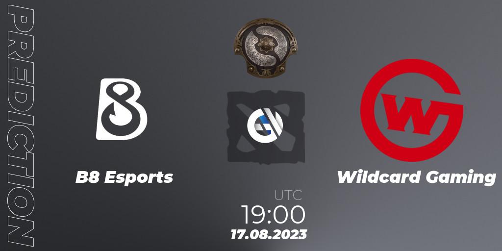 B8 Esports - Wildcard Gaming: ennuste. 17.08.23, Dota 2, The International 2023 - North America Qualifier