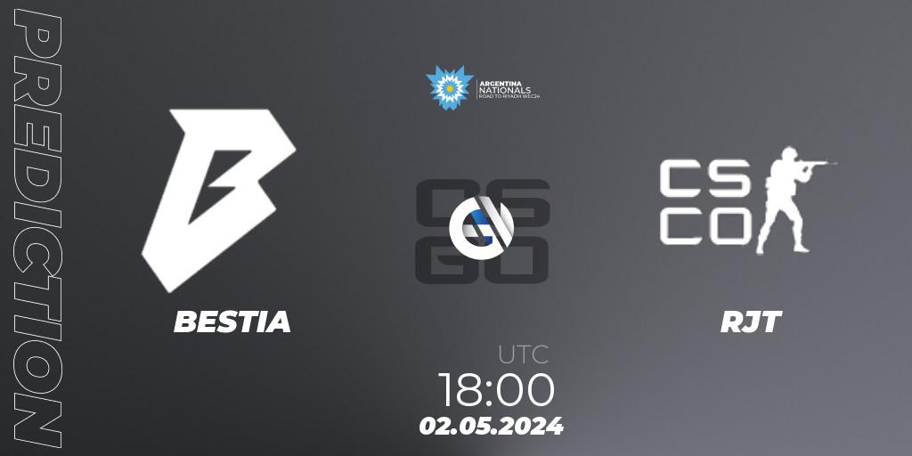 BESTIA - RJT: ennuste. 02.05.2024 at 18:00, Counter-Strike (CS2), IESF World Esports Championship 2024: Argentina