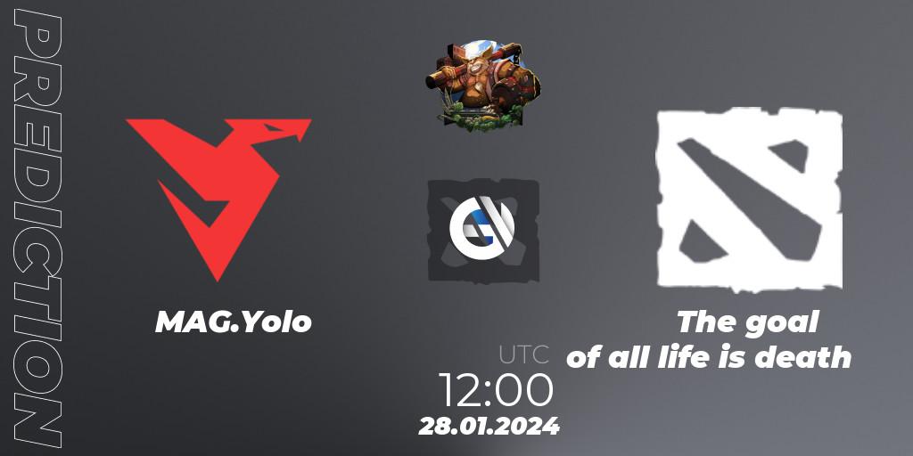 MAG.Yolo - The goal of all life is death: ennuste. 28.01.2024 at 12:00, Dota 2, ESL One Birmingham 2024: China Closed Qualifier