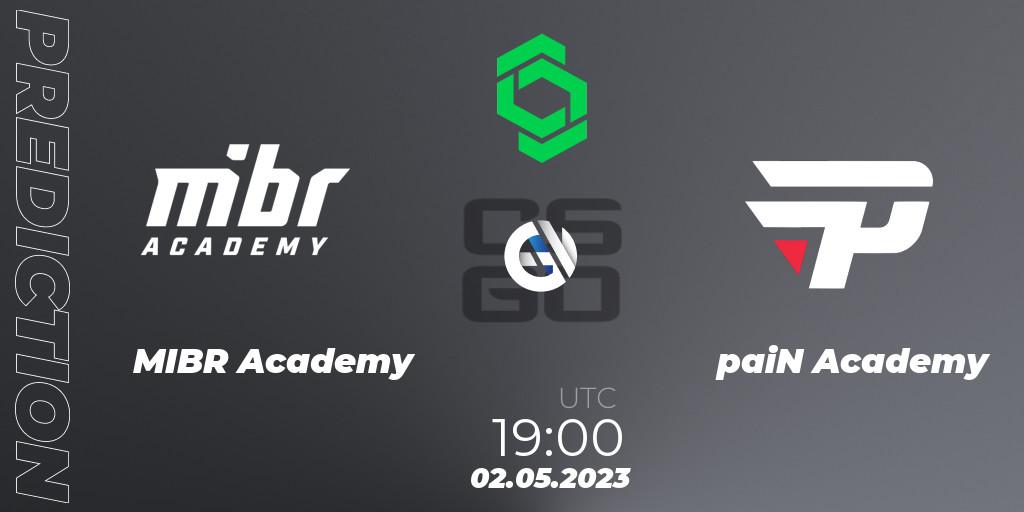 MIBR Academy - paiN Academy: ennuste. 02.05.2023 at 19:00, Counter-Strike (CS2), CCT South America Series #7