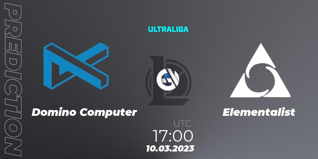 Domino Computer - Elementalist: ennuste. 10.03.2023 at 17:00, LoL, Ultraliga 2nd Division Season 6
