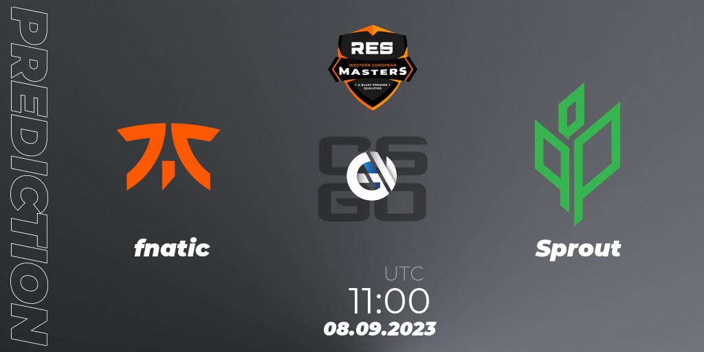 fnatic - Sprout: ennuste. 08.09.2023 at 11:00, Counter-Strike (CS2), RES Western European Masters: Fall 2023